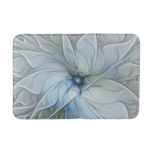 Elegant Beauty Modern Abstract Fractal Art Flower Badmat