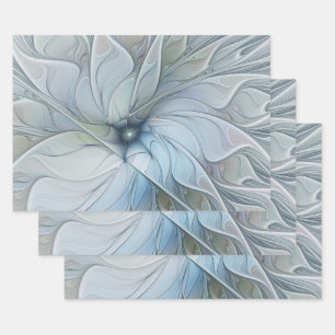 Elegant Beauty Modern Abstract Fractal Art Flower Inpakpapier Vel