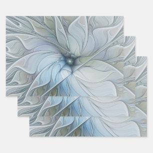 Elegant Beauty Modern Abstract Fractal Art Flower Inpakpapier Vel