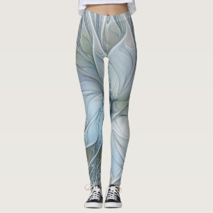 Elegant Beauty Modern Abstract Fractal Art Flower Leggings