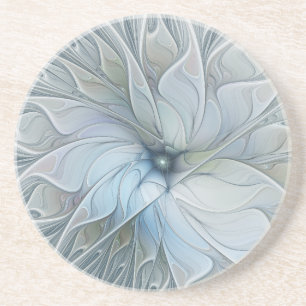 Elegant Beauty Modern Abstract Fractal Art Flower Zandsteen Onderzetter