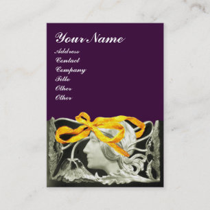 ELEGANT BEAUTY zwart-wit, geel paars Visitekaartje