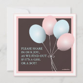 Élégant bébé ballon Genre Reveillez Invitation (Dos)