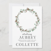 Elégant bébé fille 2 Faire-part de naissance photo (Devant)