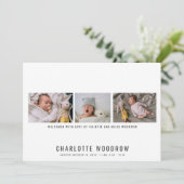 Elégant bébé fille photo Collage Faire-part de nai (Debout devant)