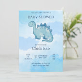 élégant bébé garçon douche invitation dinosaure mi (Debout devant)
