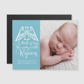 Elégant bébé garçon photo carte de Noël magnétique (Devant / Derrière)