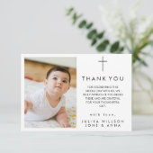 Élégant bébé photo Carte de remerciements de baptê (Debout devant)