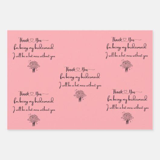 Elegant bedankt dat je mijn bruidsroze bent inpakpapier vel (Voorkant 3)