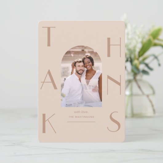 Elegant Bedankt Foto bruiloft Hartelijk dank (Staand voorkant)