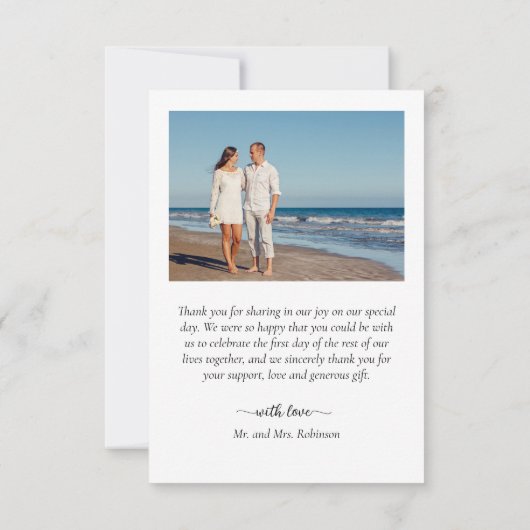 Elegant bedankt je script foto Collage Wedding (Achterkant)