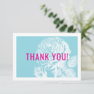 ELEGANT BEDANKT Moderne rozen floral aqua pink