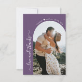 Elegant Bedankt Script Mauve 2 foto boog bruiloft (Voorkant)