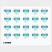 Elegant Bedankt Swirls Patroon Aqua Blue Hart Sticker (Vel)