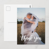 Elegant bedankt voor het vaste paar foto's bruilof briefkaart (Voorkant / Achterkant)