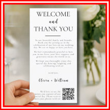 Elegant Bedankt Welkom & Bedankt QR Place Cards