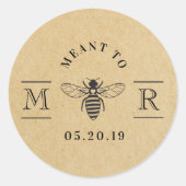 Elegant bedoeld om honing bruiloft gunst Kraft Ronde Sticker (Voorkant)