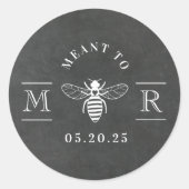 Elegant bedoeld om honing bruiloft gunst krijt ronde sticker (Voorkant)