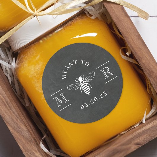 Elegant bedoeld om honing bruiloft gunst krijt ronde sticker