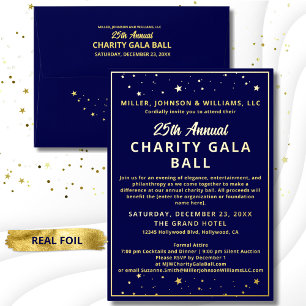 Elegant bedrijf Charity Gala Ball Blue Budget Folie Uitnodiging