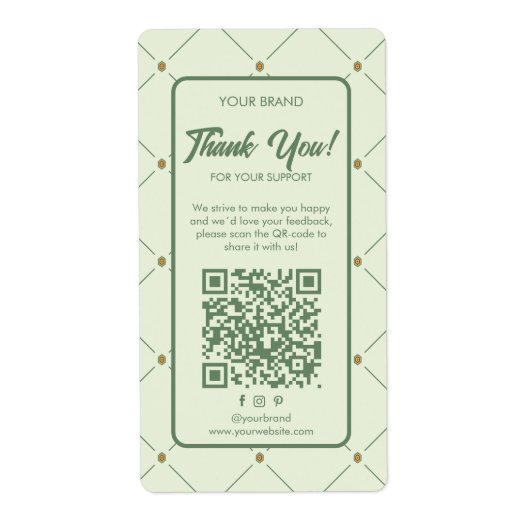 Elegant Bedrijf Dank u Box Seal Label QR-code (Voorkant)