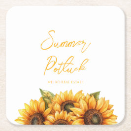 Elegant Bedrijf Zomer Event Vierkante Kartonnen Onderzetter