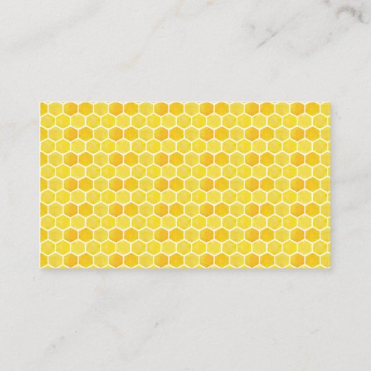 Elegant Bee and Honeycomb Diaper Raffle Informatiekaartje (Achterkant)