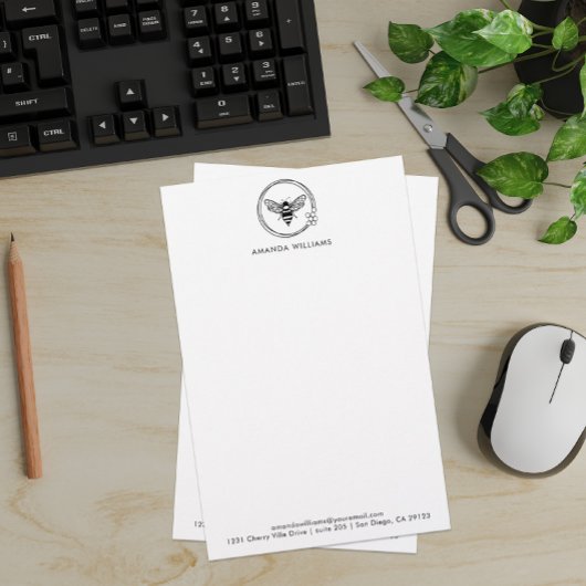 Elegant Bee Custom Letterhead Briefpapier