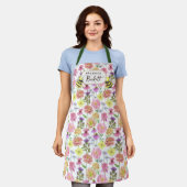 Elegant Bee en Wildflower Waterverf Pattern Schort (Gedragen)