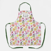 Elegant Bee en Wildflower Waterverf Pattern Schort (Voorkant)
