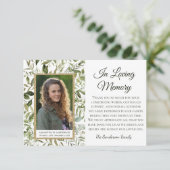 Elegant begrafenis eucalyptus in liefhebbend geheu bedankkaart (Staand voorkant)