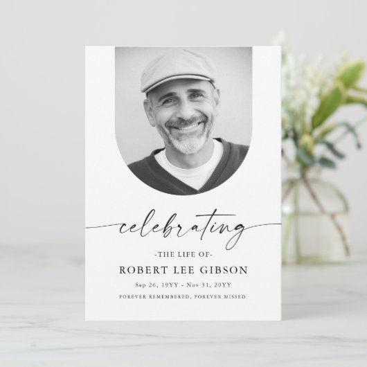 Elegant begrafenismonument viering van het leven programma (Staand voorkant)