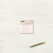 Elegant beige and gold Lash appointment Post-it® Notes (Op bureau)