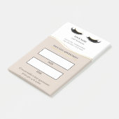 Elegant beige and gold Lash appointment Post-it® Notes (Schuin)
