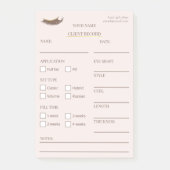 Elegant Beige and gold Lash Client  Post-it® Notes (Devant)