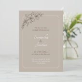 Elégant beige avec Faire-part de mariage Brown (Debout devant)