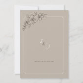 Elégant beige avec Faire-part de mariage Brown (Dos)