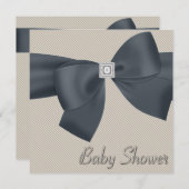 Elégant Beige Baby Shower Invitations (Devant / Derrière)