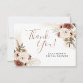 Elegant Beige Boho Pampas Grass Hartelijk dank Bedankkaart (Voorkant)