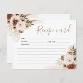 Elegant Beige Boho Pampas Grass Recipe Kaart (Voorkant / Achterkant)