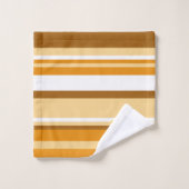 Elegant beige brown &white stripes monogram bad handdoek (Wasdoekje)