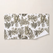 Elegant Beige Bruin Rustiek Paarden Tegel Bad Handdoek (Handdoek)