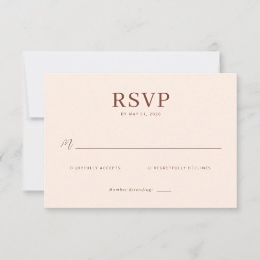 Elegant Beige Calligraphy RSVP (Devant)