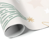 Elegant Beige Christmas Tree Gift Wrap Cadeaupapier (Rol Hoek)