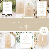 Elegant Beige Cream Waterverf Monogram Wedding La Etiket