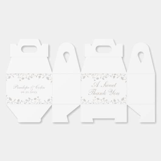 Elegant Beige Dank u bruiloft Bedankdoosjes (Ongevouwen)