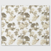 Elegant  Beige Deer Fox Country Toile Cadeaupapier (Vlak)