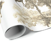 Elegant  Beige Deer Fox Country Toile Cadeaupapier (Rol Hoek)