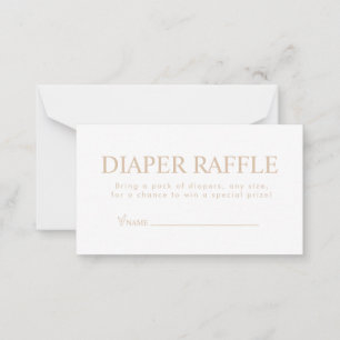 Elegant Beige Diaper Raffle Notitiekaartje