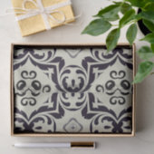 Elegant Beige en Black Damask Pattern Tissuepapier (Geschenk)